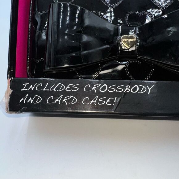 Betsey Johnson Black Crossbody Bag with Card Case - Picture 6 of 9
